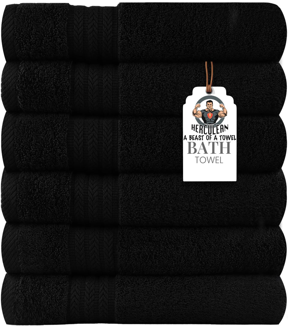 Herculean 24x50 towel provides plush softness for daily showers
