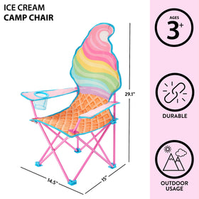 Heritage Kids camp chair with playful 3D accents for imaginative camping.