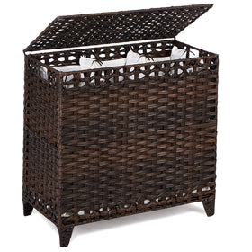 Hermina laundry hamper with 3 removable liner bags for easy color-based sorting.