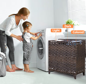 Hermina 3-section sorter keeps clothes organized before washing.