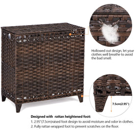 Hermina heightened feet elevate the basket to keep contents dry.