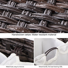 Hermina in bathroom or bedroom decor blends woven texture with storage.