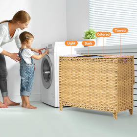 Hermina rattan-lid keeps clothes dust-free and stored neatly