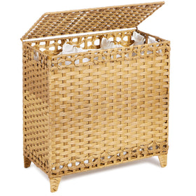 Hermina laundry hamper with lid keeps clothes protected from dust and odors