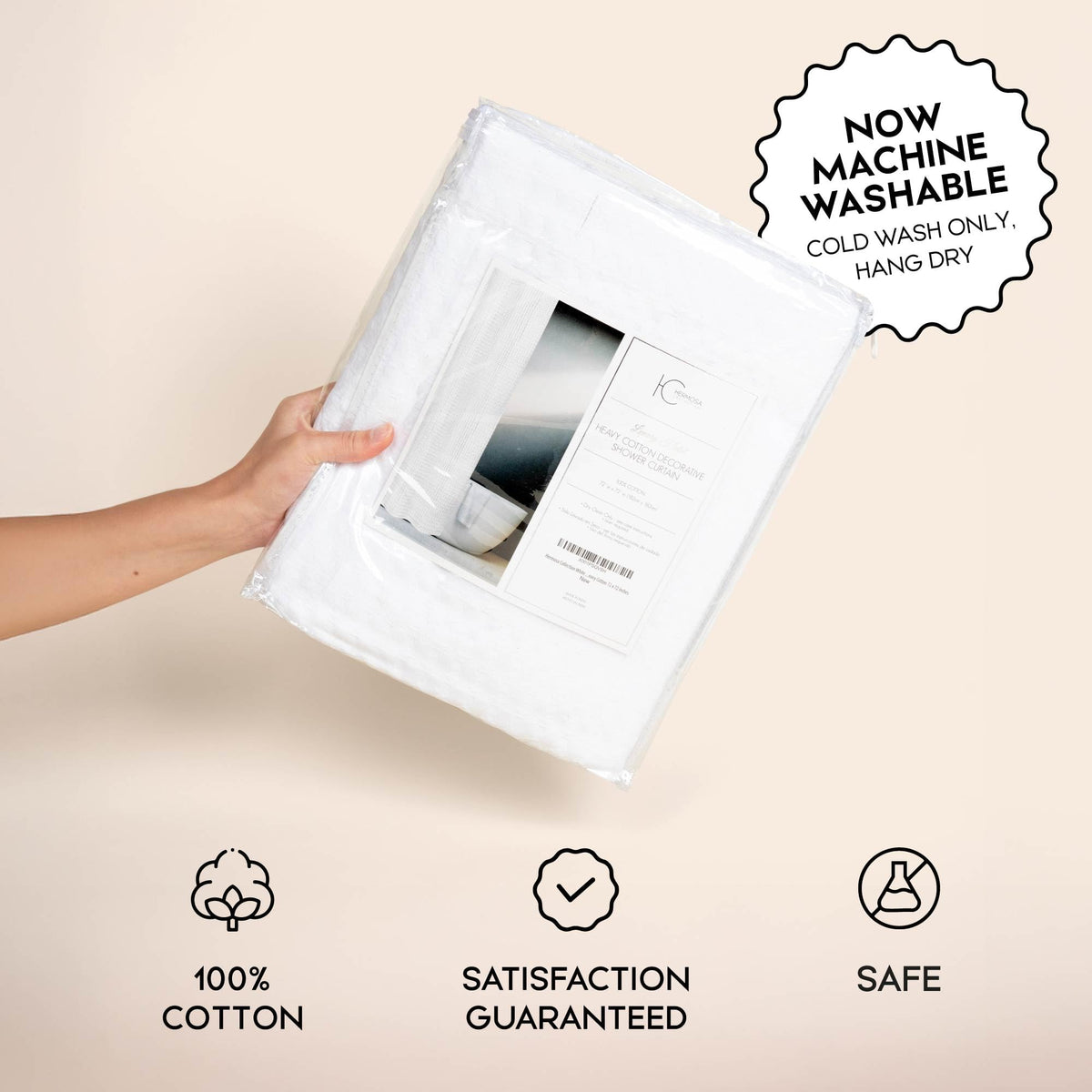 Reinforced button holes on the top enable easy hanging with your preferred hardware.