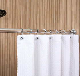 Durable chrome Hermosa Collection S curtain hooks close up