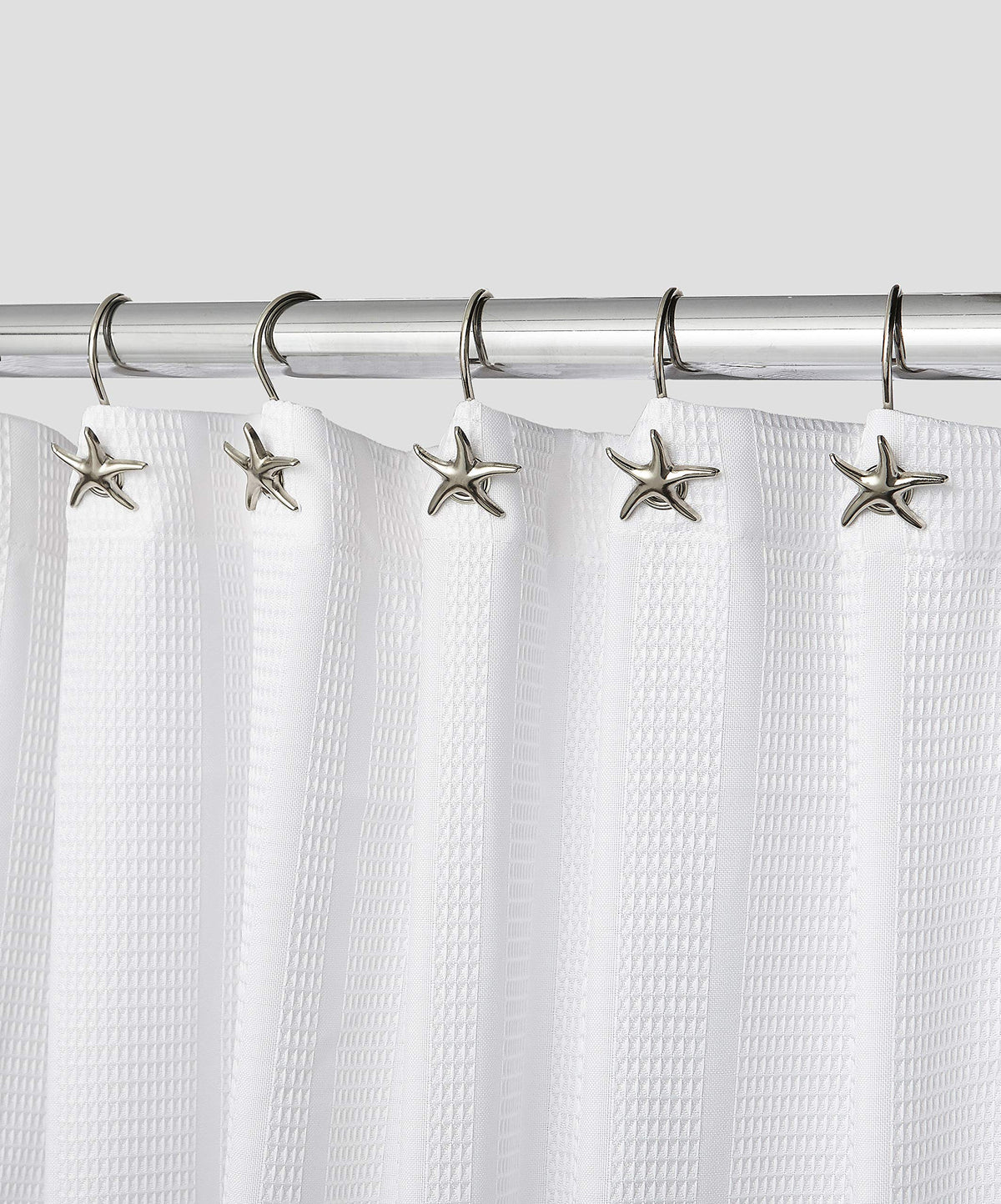Hermosa Collection starfish shower hook chrome finish adds coastal elegance.