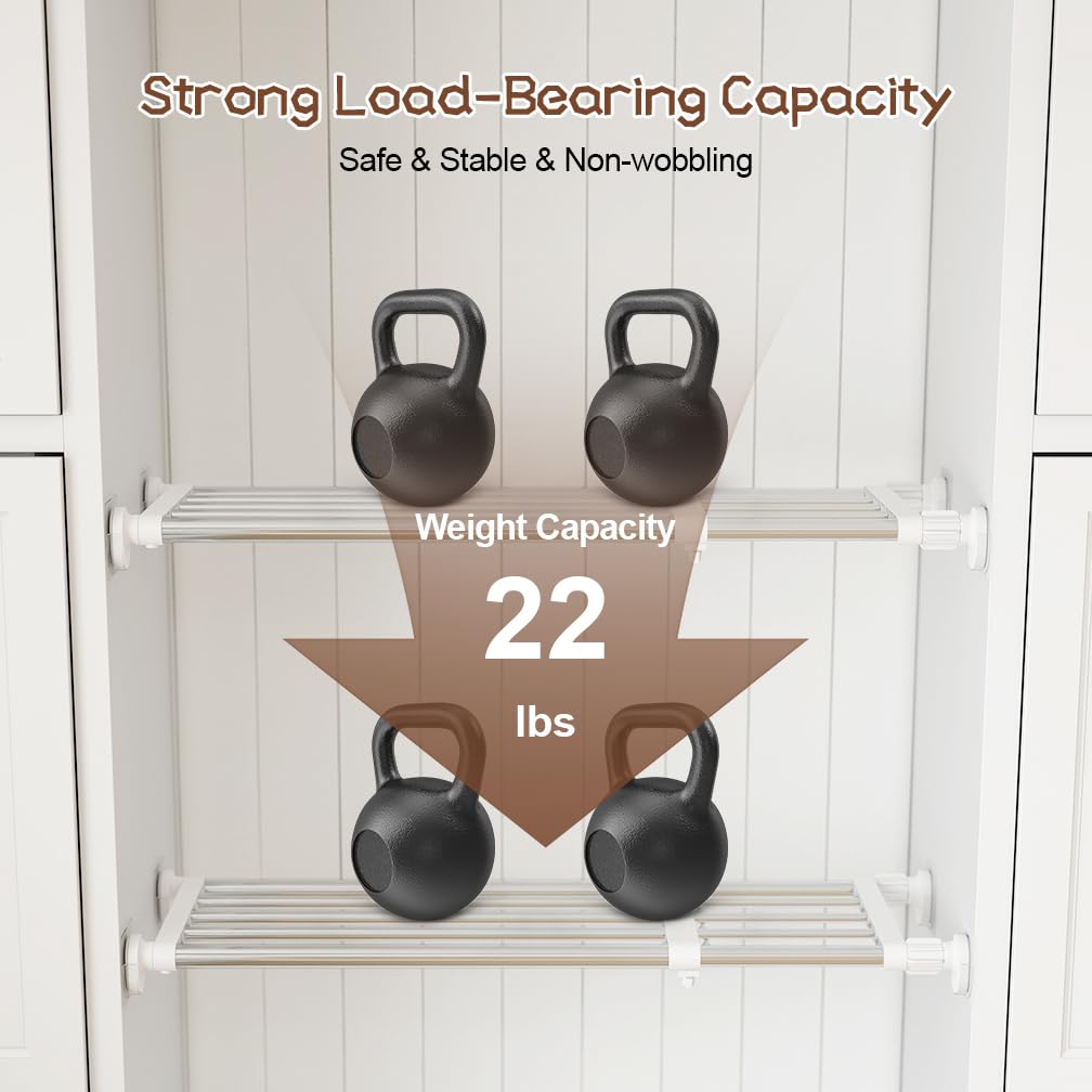 Hershii heavy-duty closet rod with anti-slip ends.