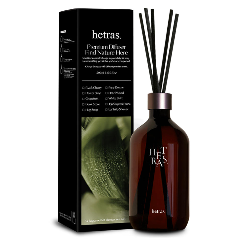 hetras Premium Reed Diffuser 500ml bottle adds elegant ambiance to any room