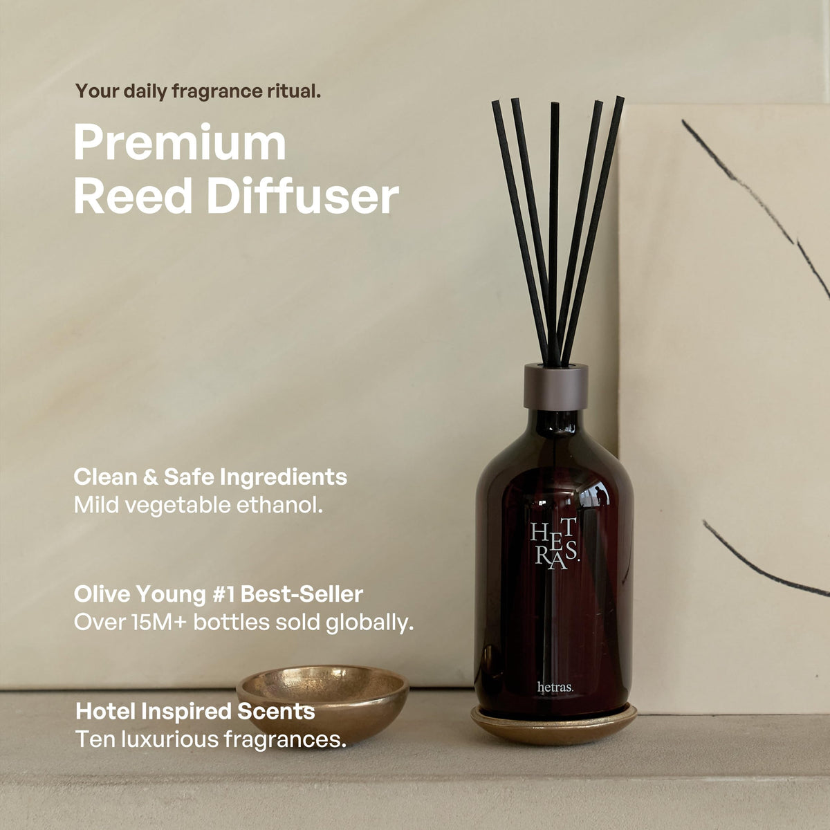 hetras premium reed diffuser set ten reed sticks ready for even diffusion
