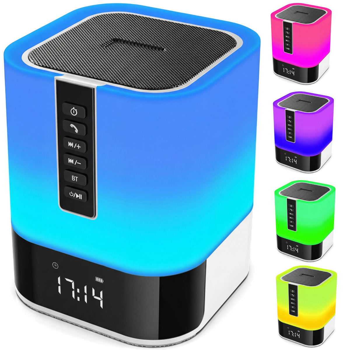 Hetyre Night Light with Bluetooth speaker on a desk, cozy ambient glow.