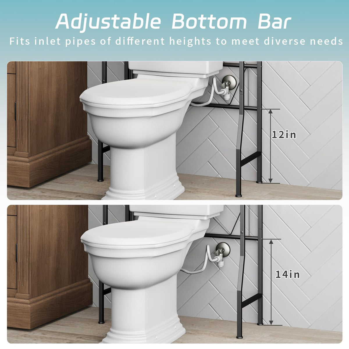 HEVONTIXAL sleek black bathroom rack complements any decor.