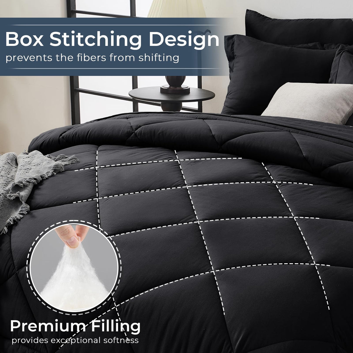 HEVUMYI baffle-box-construction keeps fill evenly distributed after washing.