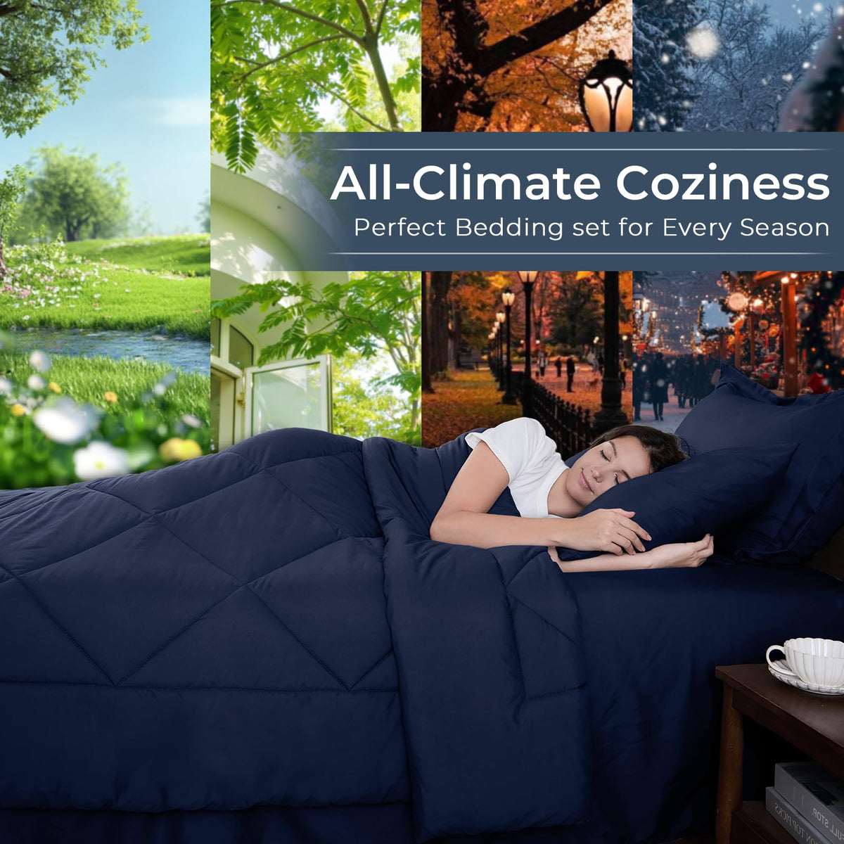 HEVUMYI brushed microfiber fabric delivers breathable, whisper-quiet comfort