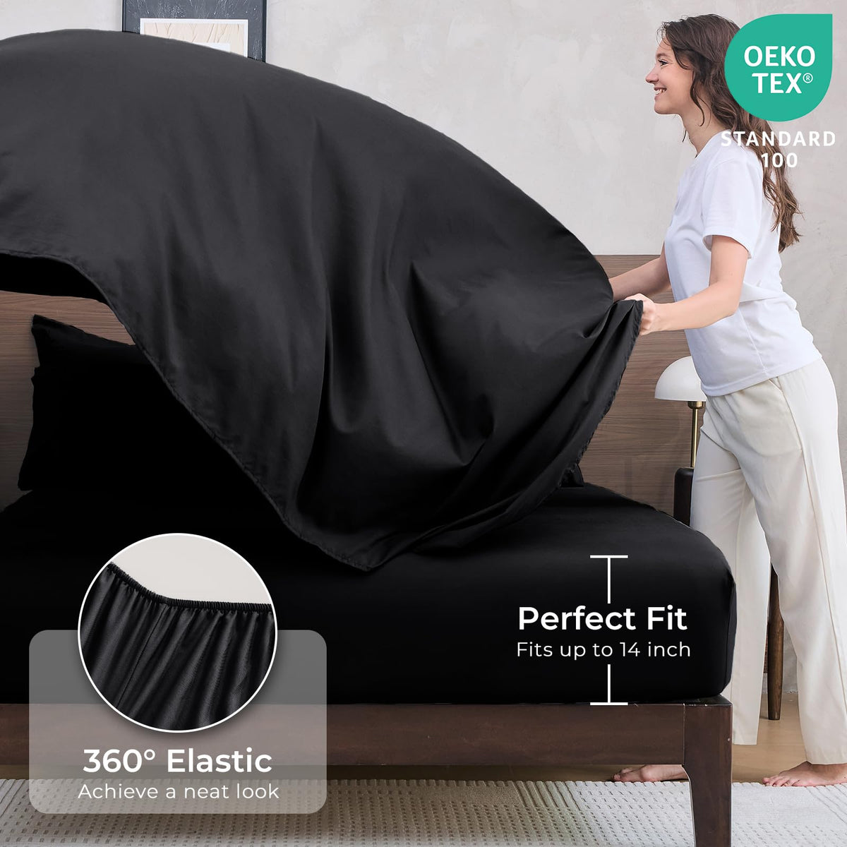 HEVUMYI Queen bed-in-a-bag 7-piece set includes everything you need.
