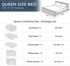HEVUMYI all-season comforter 88x88 displayed on bed