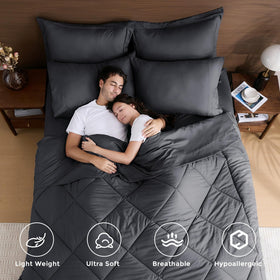 HEVUMYI Twin-XL Comforter Set brushed microfiber texture delivers breathable comfort