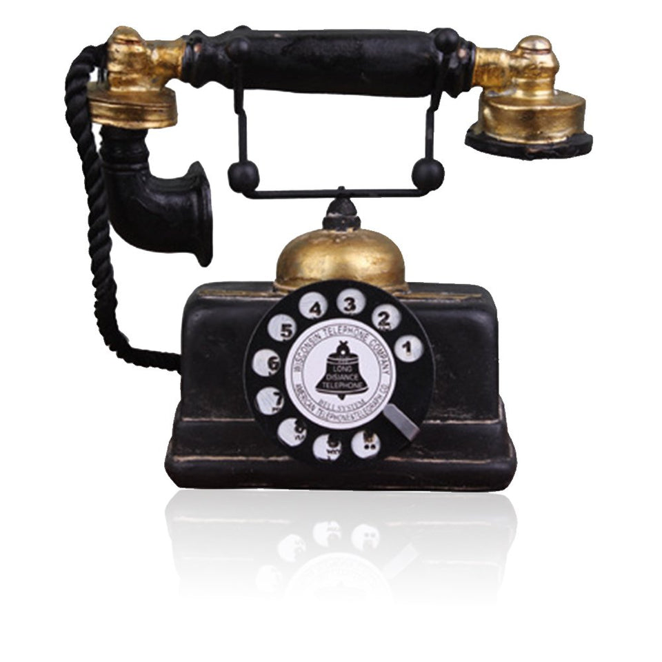 Hewnda retro phone model resin display piece adds vintage charm to any shelf.