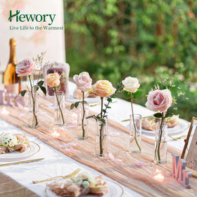 Hewory clear glass vase with stable thick base prevents tipping.