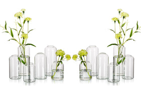 Hewory glass bud vase set of 12 for elegant wedding centerpieces