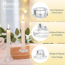 Hewory hurricane-capable candle holders fit standard tapered candles securely.