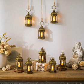 Hewory compact lanterns feature easy battery operation and long-lasting light.
