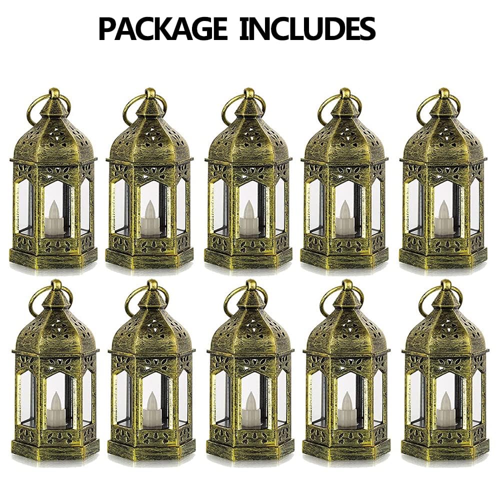 Hewory set of 10 lanterns suitable as wedding or party centerpiece accents.