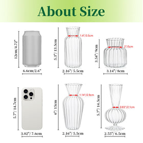 Hewory small bud vase set for weddings, simple table decor that holds real or artificial stems.
