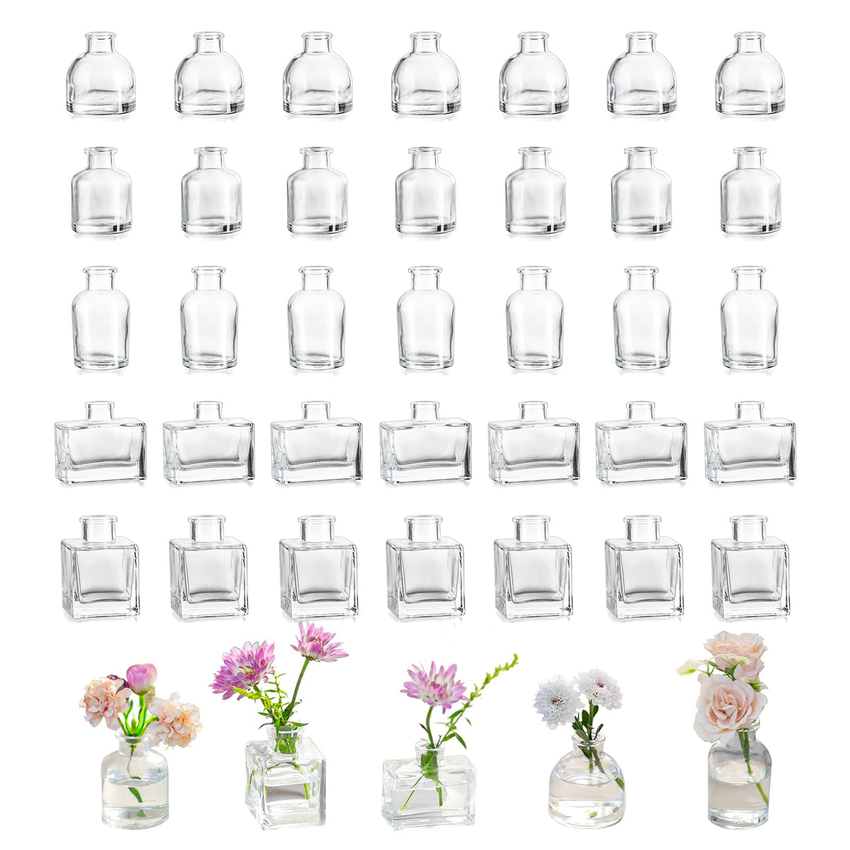 Hewory small glass bud vases centerpieces ideal for elegant wedding tables