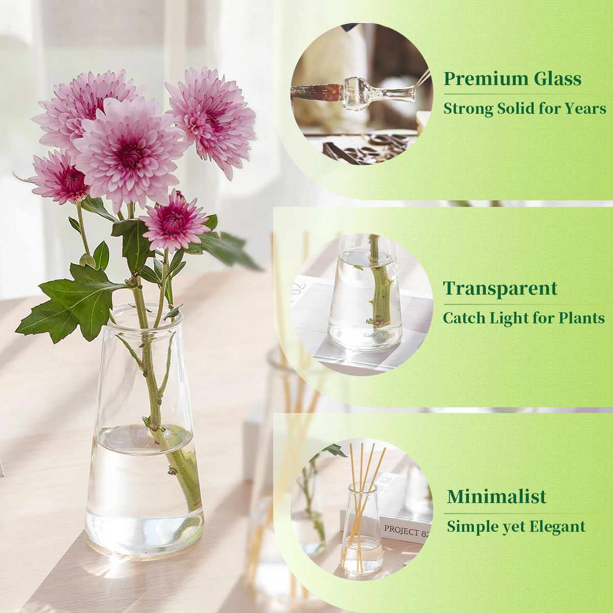 Hewory bud vases ideal for weddings parties and home decor