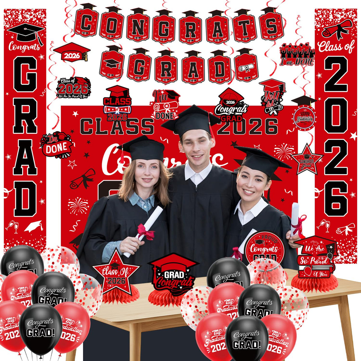 HEWUAUL class of 2026 backdrop creates a classic photo-friendly scene
