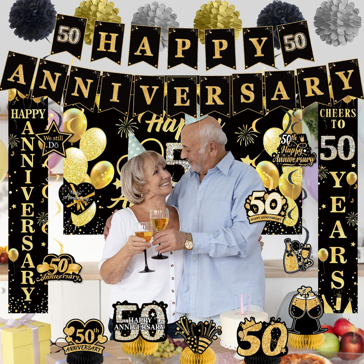 HEWUAUL Happy 50th Anniversary banner provides a timeless focal point for entrances