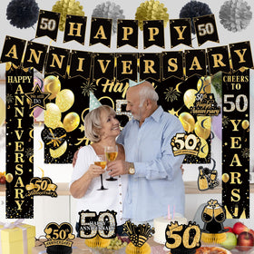 HEWUAUL Happy 50th Anniversary banner provides a timeless focal point for entrances