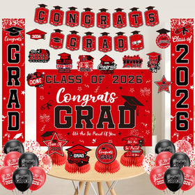 HEWUAUL red balloons brighten indoor or outdoor grad celebrations