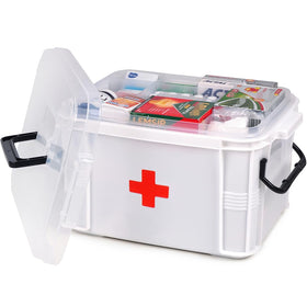 HEY FOLY 15qt white medicine organizer with tray for easy access