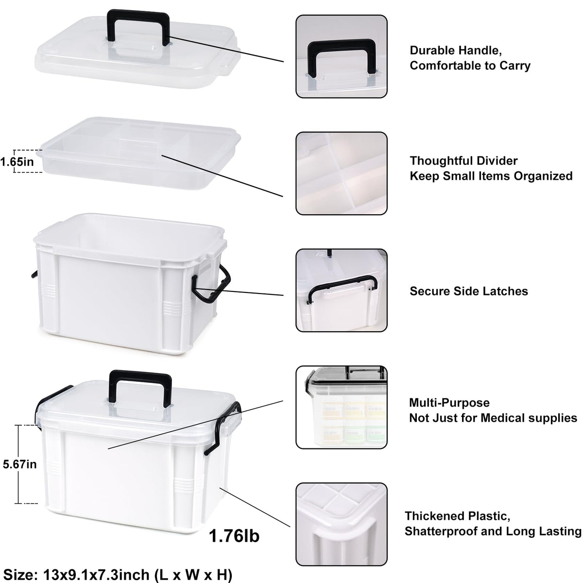 HEY FOLY sturdy handle enables portable first-aid box use