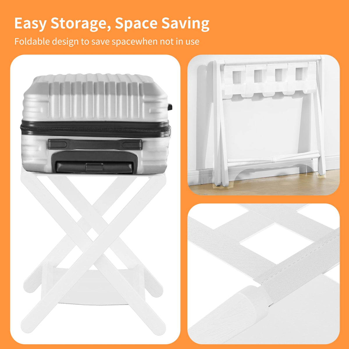 Heybly luggage rack with storage shelf offers extra space for bags and shoes