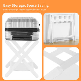 Heybly luggage rack with storage shelf offers extra space for bags and shoes