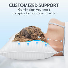 German-sourced Sateen cover on the HEYCUZI pillow enhances cooling comfort.
