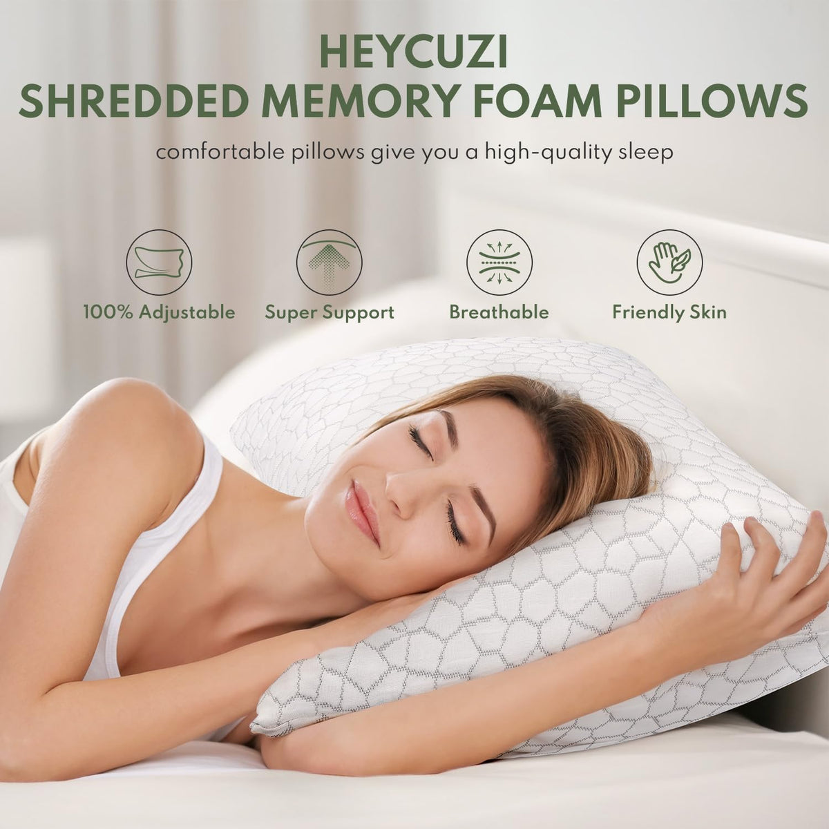 HEYCUZI pillow supports neck alignment for side sleepers