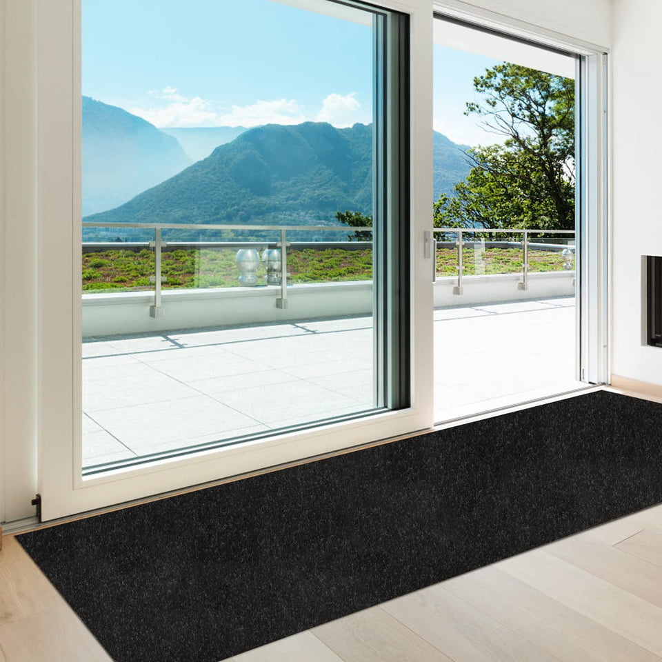 Heyroll custom size hallway runner in black for a precise fit.