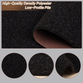 Heyroll black indoor-outdoor runner rug for entryways and patios.