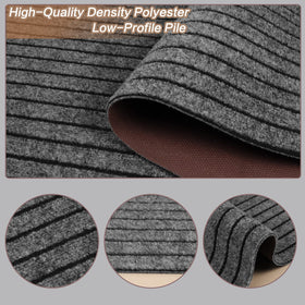 Heyroll rubber-backed runner stripe gray ideal for entryways and decks