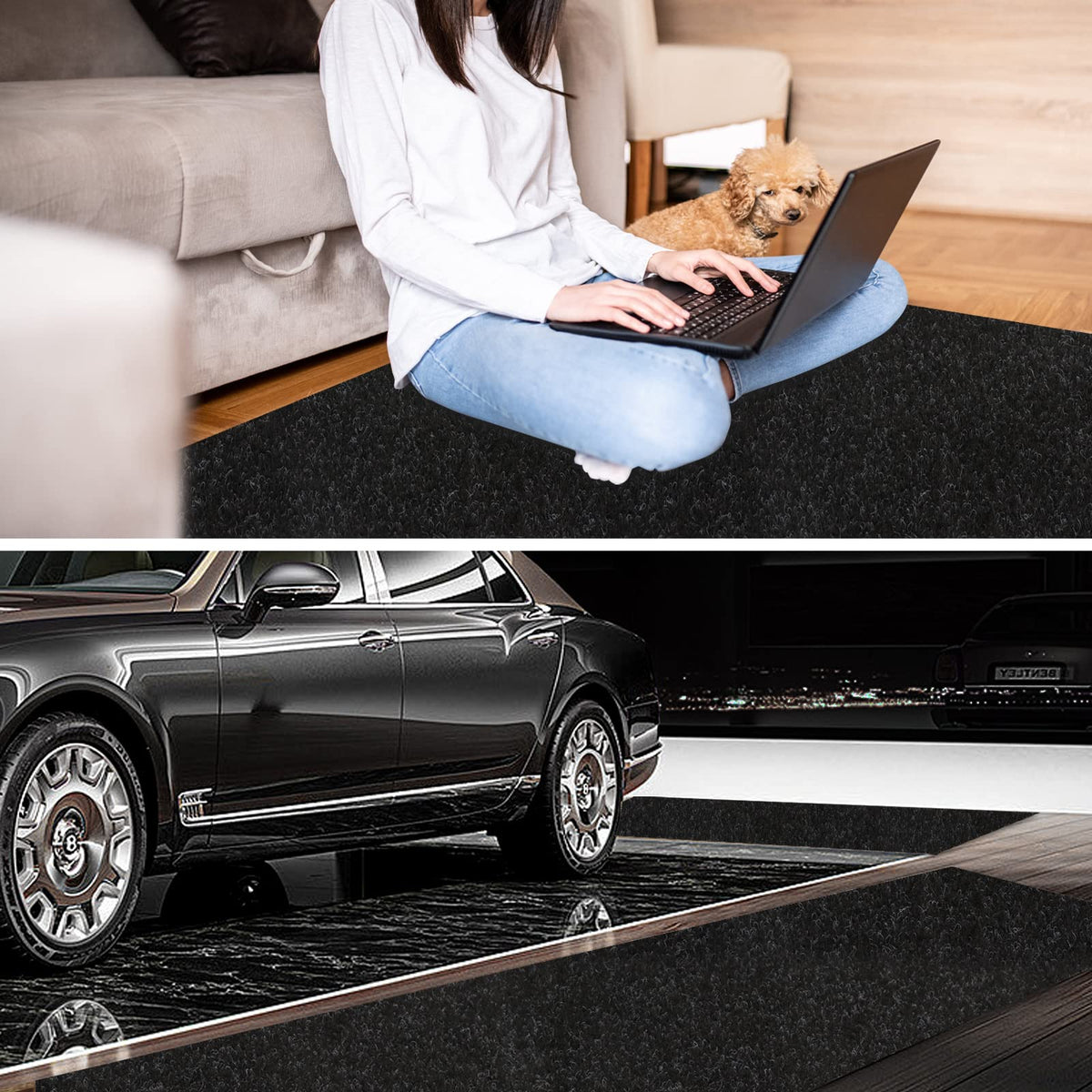 Heyroll soft polypropylene runner provides comfortable, durable stepping surface.