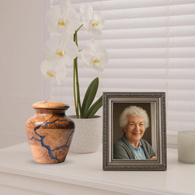 HEYTREND memorial urn decor suitable beside photos and candles.