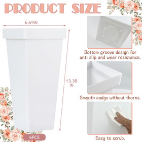 HFYZZ square white vase bucket close-up highlighting durable plastic and clean lines.