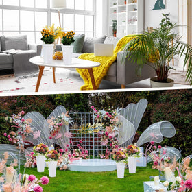 HFYZZ office decor with white buckets for minimal centerpieces.