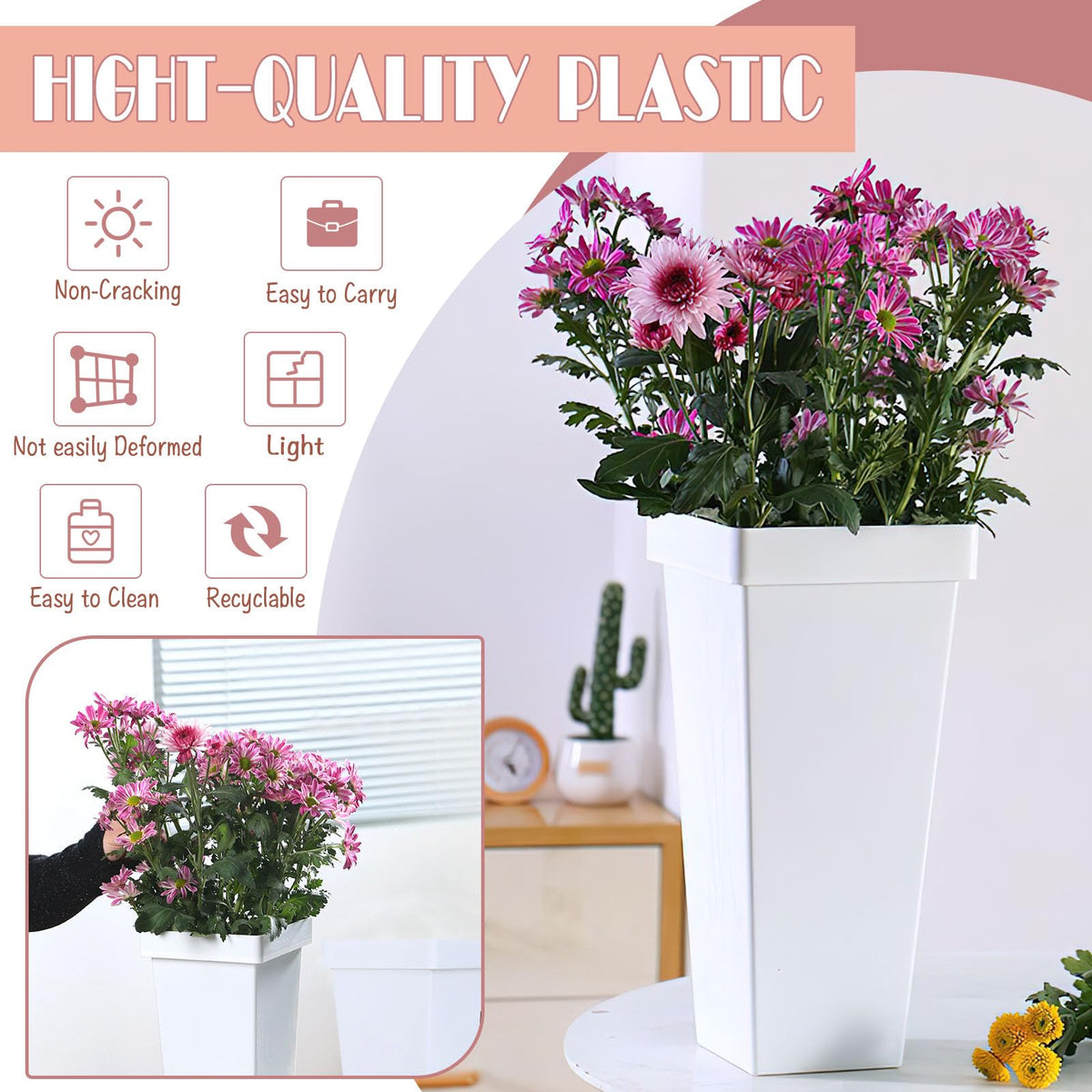 HFYZZ square vases on table setting create elegant centerpieces.