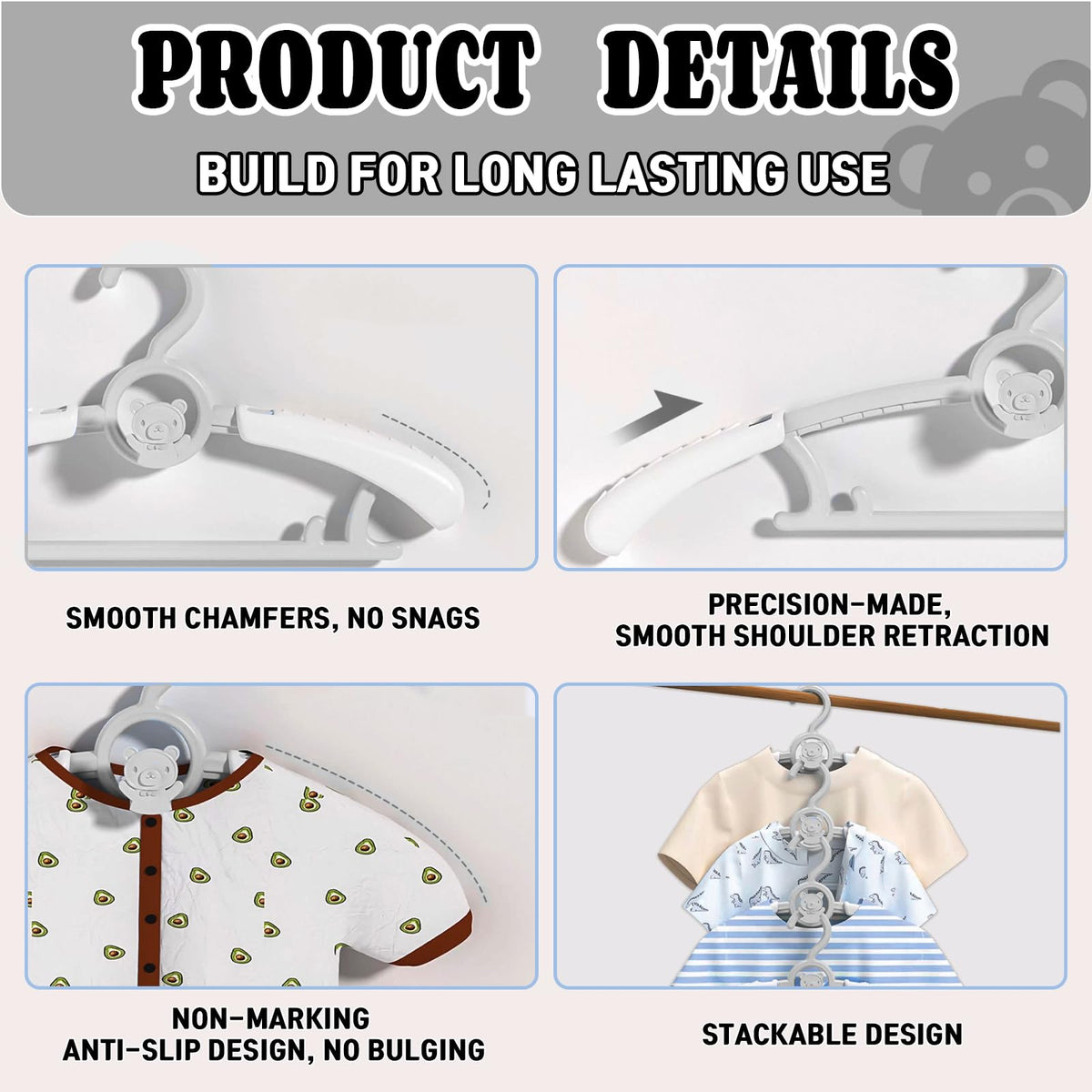 HGYZE adjustable coat hanger fits clothes for girls and boys