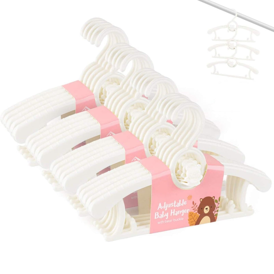 HGYZE 20-pack baby hangers in white for organized nursery closets